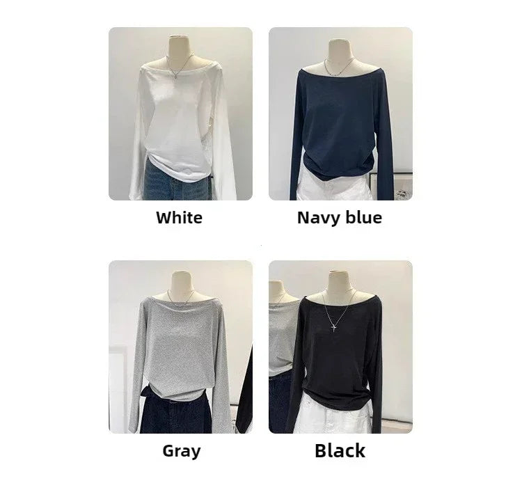 Autumn Winter One Shoulder Cotton Long Sleeve Slant Shoulder Dress with Wide Ruffles – Women’s Clothing